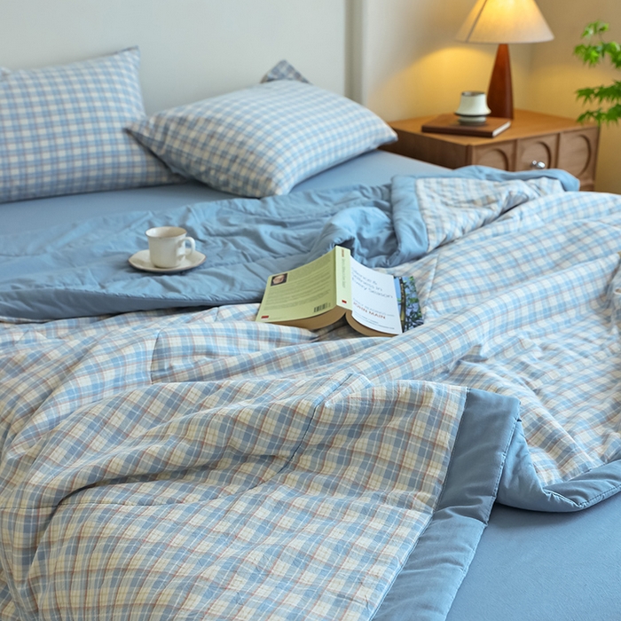 91家纺网 家纺一手货源 找家纺 雯雨家纺 2025新款A类无印风里外全棉纯棉水洗棉新疆棉花夏被夏凉被空调被 朵拉兰