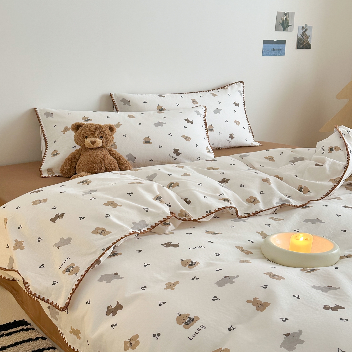 91家纺网 家纺一手货源 找家纺 （总）2025新款春夏新品工艺款全棉双层纱贝壳边四件套