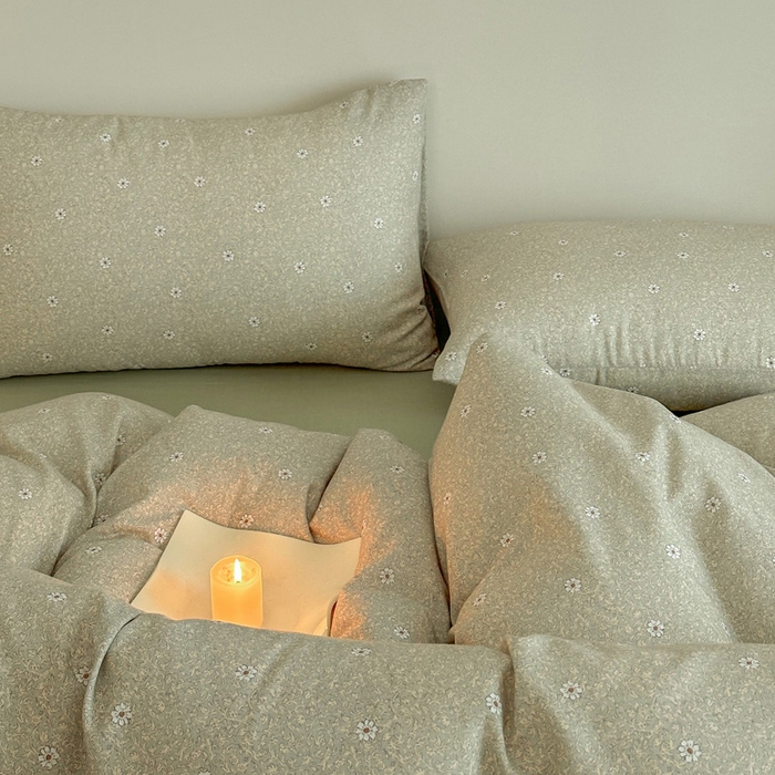 91家纺网 家纺一手货源 找家纺 塞纳 2026新款.全棉有氧双层纱四件套-场景一 流薇纱-绿