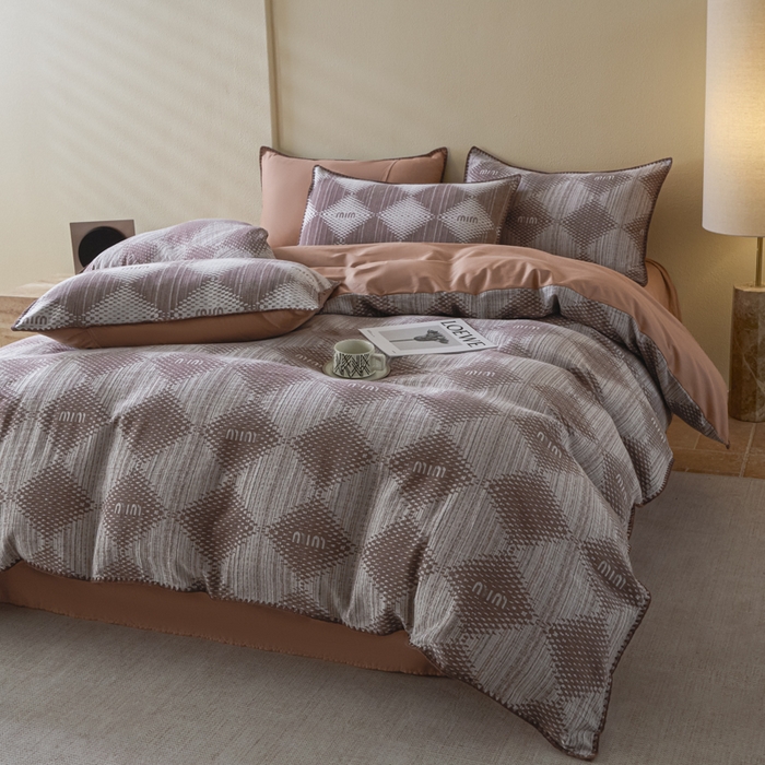 91家纺网 家纺一手货源 找家纺 （总）2025新款亲肤全棉三层纱提花四件套