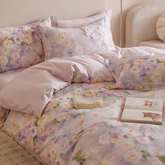 91家纺网 家纺一手货源 找家纺 2025新款【如梦令】红金裸盖棉四件套（标准号 全网控价） 意阑珊