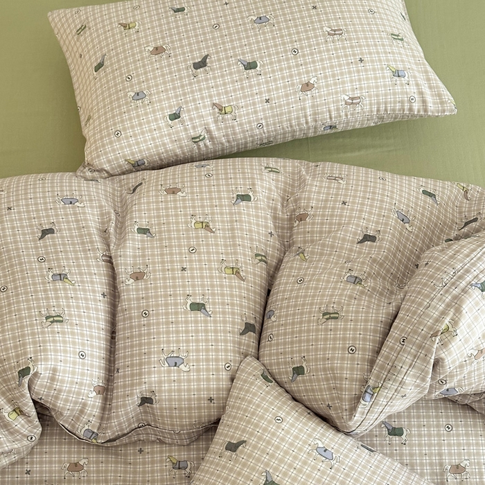 91家纺网 家纺一手货源 找家纺 塞纳 2026新款.全棉有氧双层纱四件套-场景一 追觅-黄