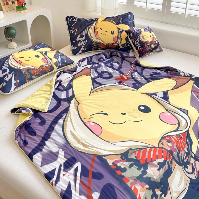 91家纺网 家纺一手货源 找家纺 ds生活馆 2025新款A类大版卡通凉感丝夏被 酷帅皮卡