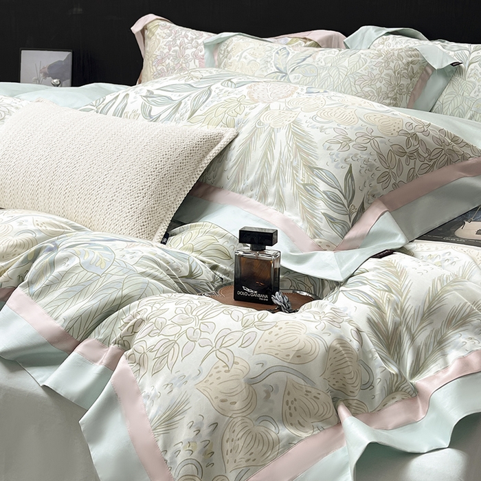 91家纺网 家纺一手货源 找家纺 （总 ）2025高端轻奢A类母婴级天丝棉全工艺刺绣四件套纯棉全棉高端春夏季丝滑裸睡床上用品 