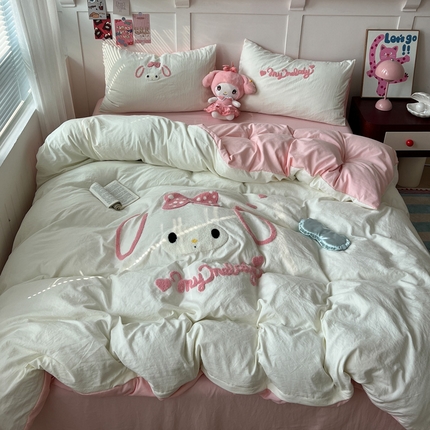 91家纺网 家纺一手货源 找家纺 （总）优色良品家纺 2025新款110克超柔水洗棉卡通毛巾绣四件套