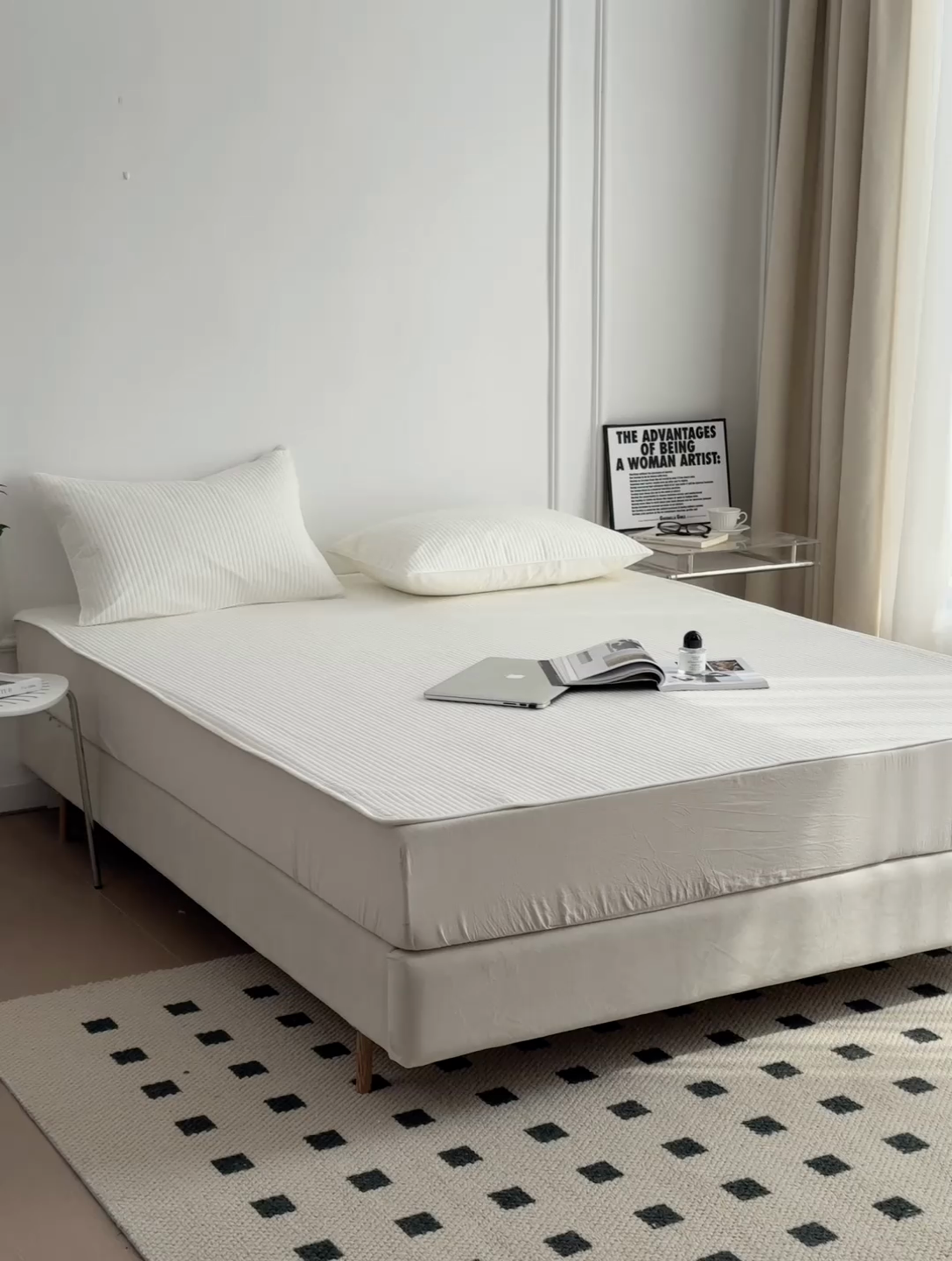 91家纺网 家纺一手货源 找家纺 （总）法芙娜家纺 全棉40S斜纹13372水洗棉密道床垫