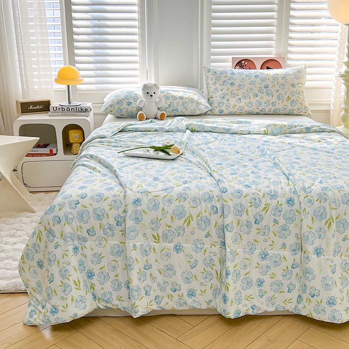 91家纺网 家纺一手货源 找家纺 好梦来家纺（原锦茂家纺） 2026新款印花凉感丝抗菌夏被 微夏