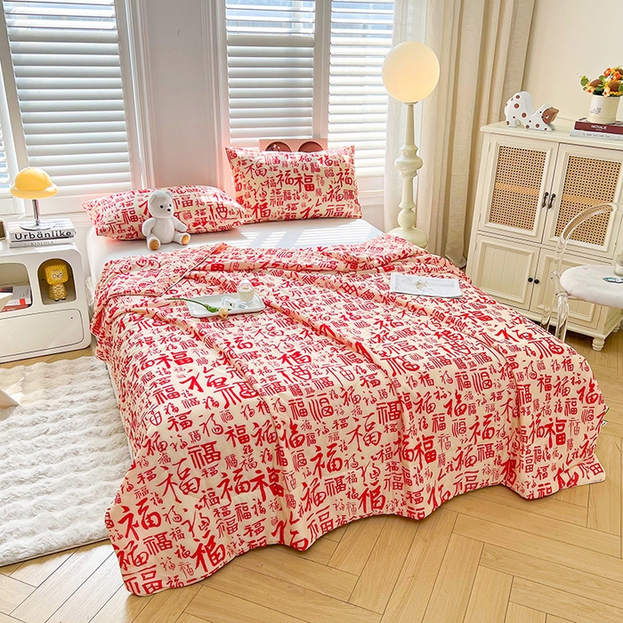 91家纺网 家纺一手货源 找家纺 好梦来家纺（原锦茂家纺） 2025新款印花凉感丝抗菌夏被 百福