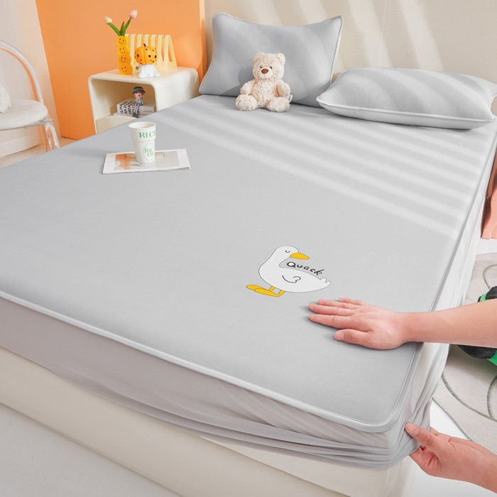 91家纺网 家纺一手货源 找家纺 （总）2025春夏新款独家研发太空层凉感鸭冰丝烫画软凉席床笠款