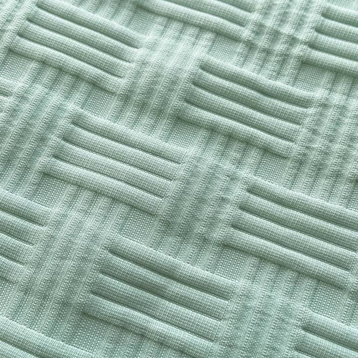 91家纺网 家纺一手货源 找家纺 欧邦 2025新款华夫格水洗棉夏被 绿＋蓝