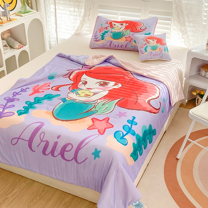 91家纺网 家纺一手货源 找家纺 ds生活馆 2025新款A类大版卡通凉感丝夏被 爱丽儿