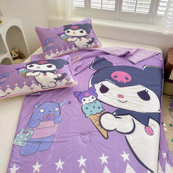 91家纺网 家纺一手货源 找家纺 ds生活馆 2025新款A类大版卡通凉感丝夏被 冰激凌库洛米