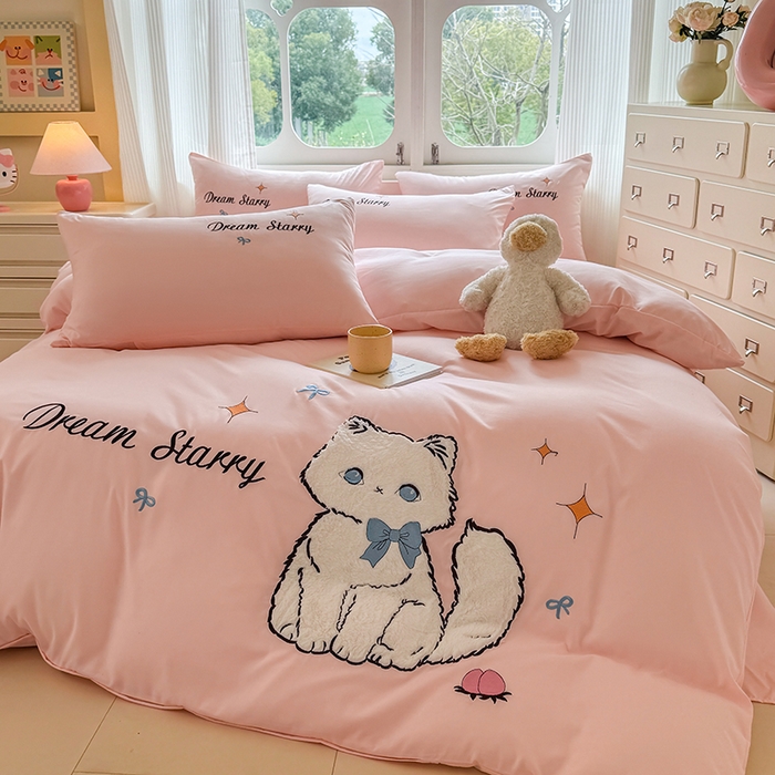 91家纺网 家纺一手货源 找家纺 （总）凯美 2025新款超柔水洗棉卡通贴布绣四件套