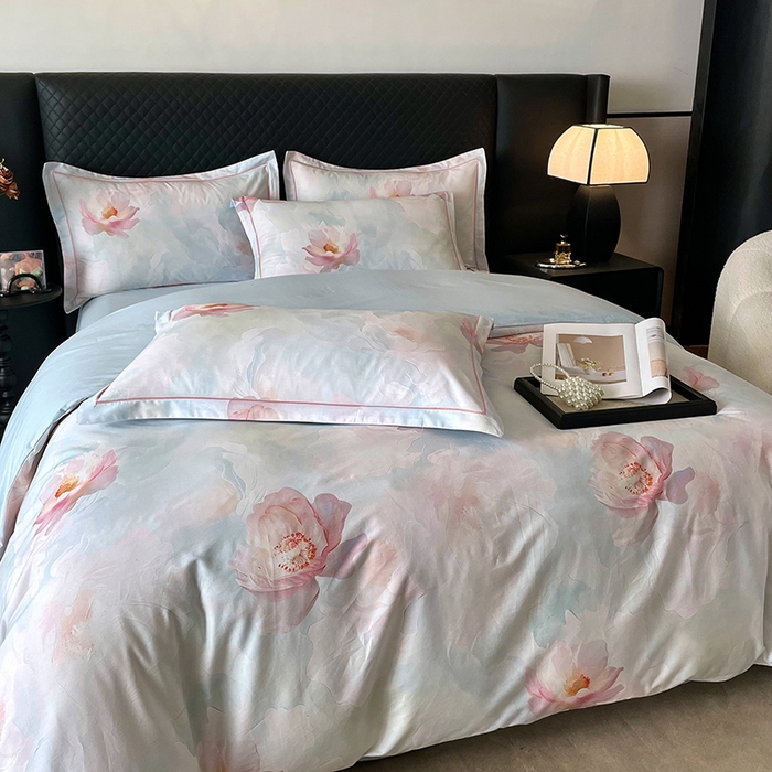 91家纺网 家纺一手货源 找家纺 金纱玉纺家纺 2025新款全棉13376数码印花四件套（礼盒包装）404A2