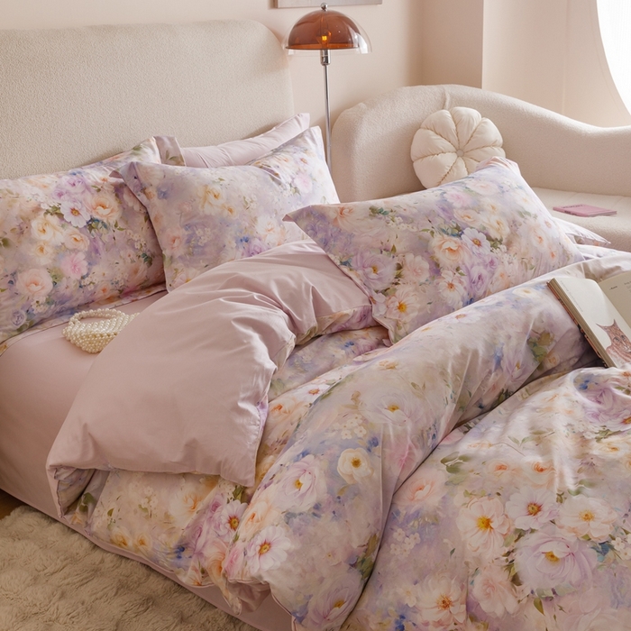 91家纺网 家纺一手货源 找家纺 2025新款【如梦令】红金裸盖棉四件套（标准号 全网控价） 意阑珊