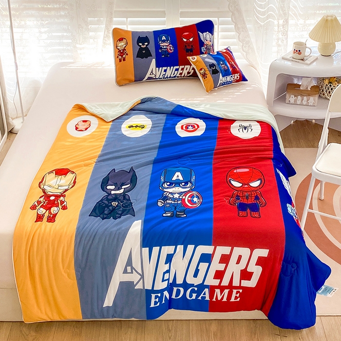 91家纺网 家纺一手货源 找家纺 ds生活馆 2025新款A类大版卡通凉感丝夏被 超级英雄