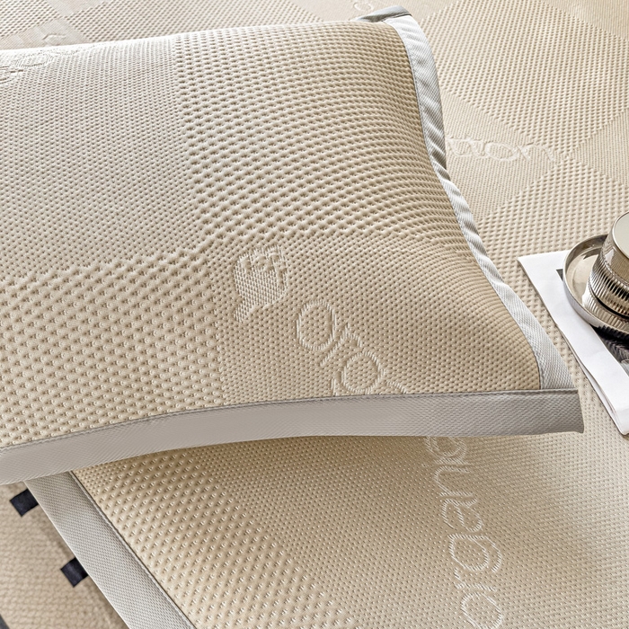 91家纺网 家纺一手货源 找家纺 富馨莱 2025新款A类480克PE凉感凉豆豆凉席三件套和单件平铺款 绅士咖