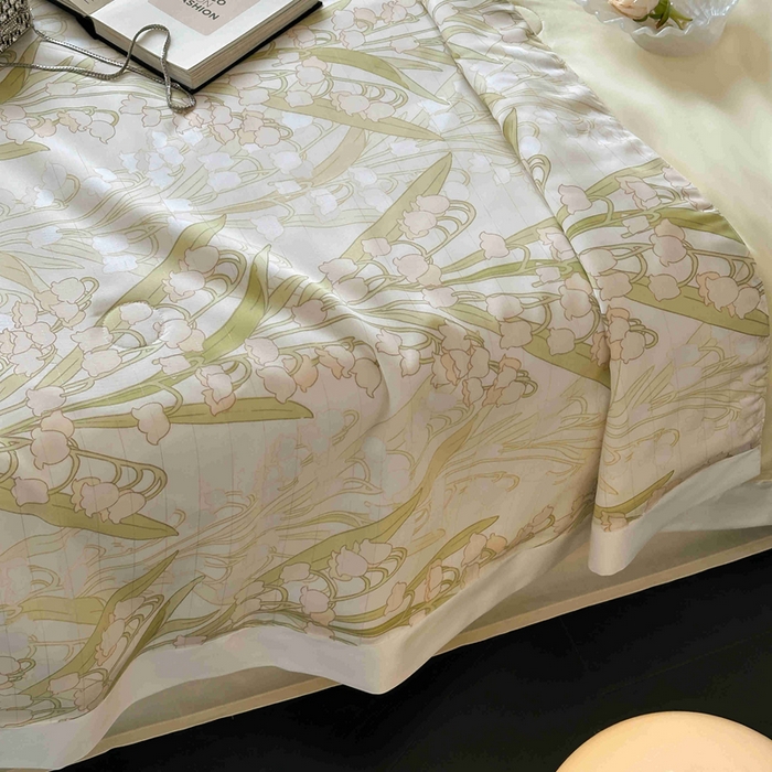 91家纺网 家纺一手货源 找家纺 茧羽世家 2025新款天丝银萃沁氧抗菌系列夏被子被芯 铃兰秘境