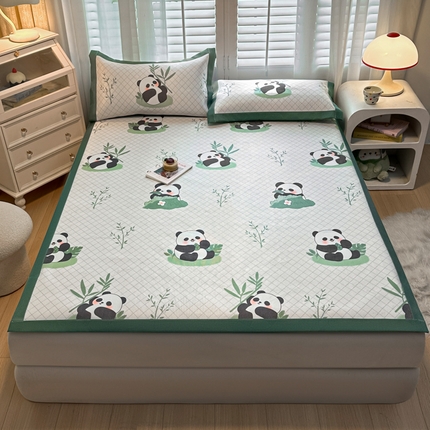 91家纺网 家纺一手货源 找家纺 （总）席佬大 2025新款高克重卡通数码印花冰藤席床席床笠款