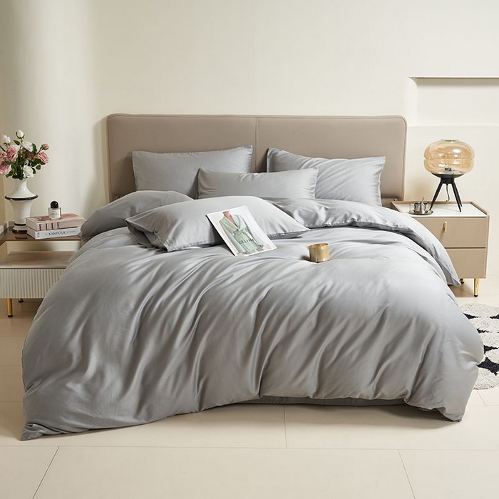 91家纺网 家纺一手货源 找家纺 暖芯家纺 2025新款60S黑标全棉四件套 星辰灰