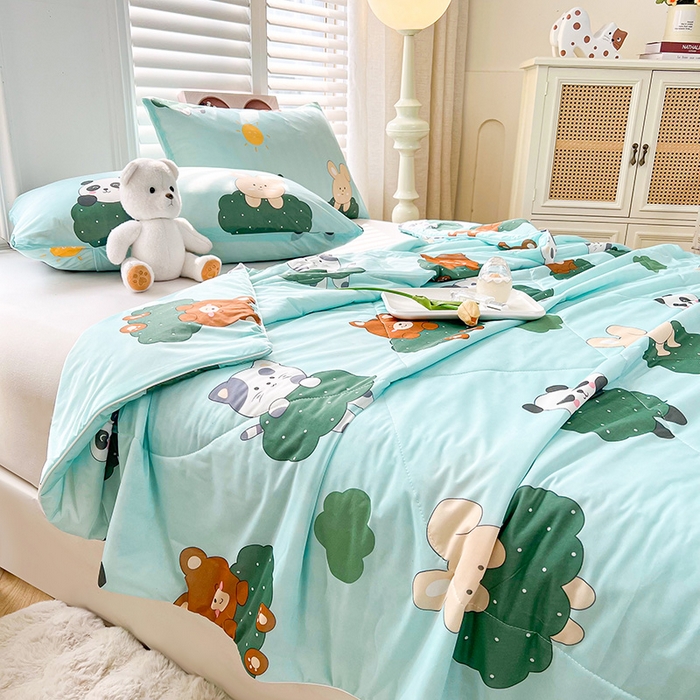 91家纺网 家纺一手货源 找家纺 好梦来家纺（原锦茂家纺） 2025新款印花凉感丝抗菌夏被 好伙伴