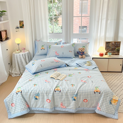 91家纺网 家纺一手货源 找家纺 （总）一加一 2025新款A棉B水洗棉大豆夏被四件套