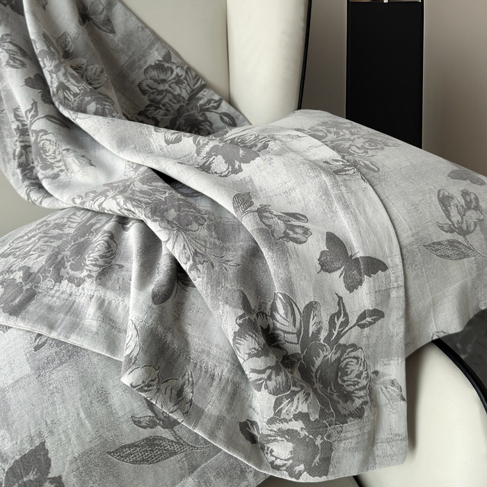 91家纺网 家纺一手货源 找家纺 朵希曼 2025新款轻奢全棉提花系列四件套 知画-灰