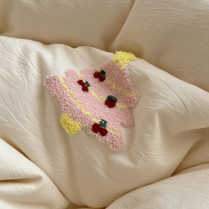 91家纺网 家纺一手货源 找家纺 慕尚家纺 2025新款春夏新款色织水洗棉毛巾绣四件套 圣诞树 粉