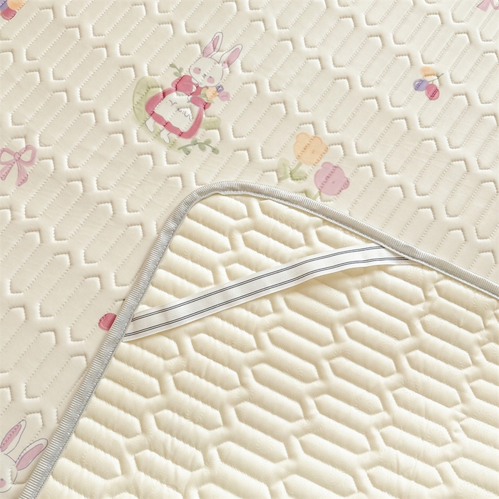 91家纺网 家纺一手货源 找家纺 慕尚家纺 2025新款小清新凉感丝乳胶席 紫藤小兔