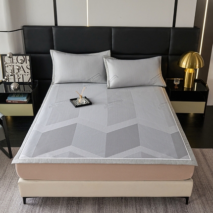 91家纺网 家纺一手货源 找家纺 席之家 2025新款4D冰感泡泡超柔席-自由空间  自由空间-灰