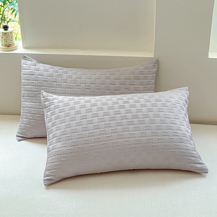 91家纺网 家纺一手货源 找家纺 欧邦 2025新款华夫格水洗棉夏被 灰＋蓝