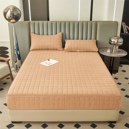 91家纺网 家纺一手货源 找家纺 （总）欧邦 2025新款水洗原棉六面全包夹棉床笠