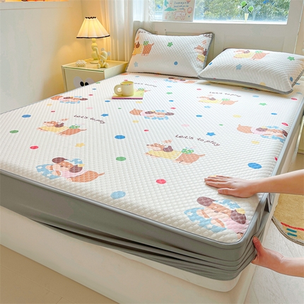 康纳利 2025新款A类豆豆床笠席夏被四件套 小狗啵啵