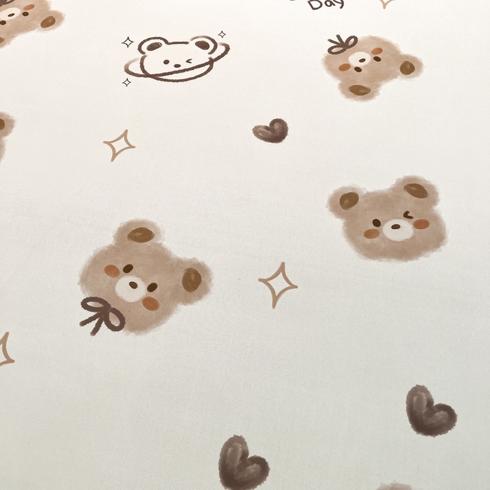 91家纺网 家纺一手货源 找家纺 2025春夏新款独家研发太空层凉感软席冰丝印花凉席床笠款 黄油小熊