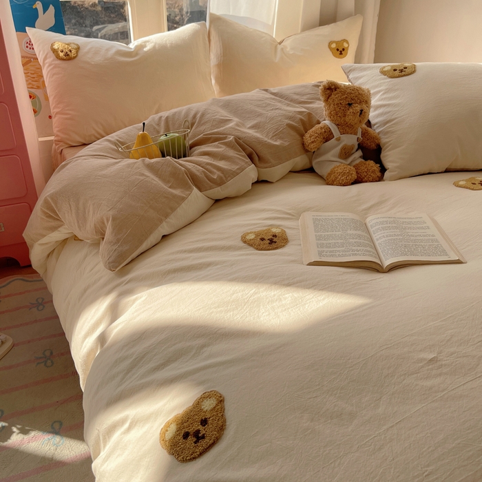 91家纺网 家纺一手货源 找家纺 （总）慕尚家纺 2025新款春夏新款色织水洗棉毛巾绣四件套