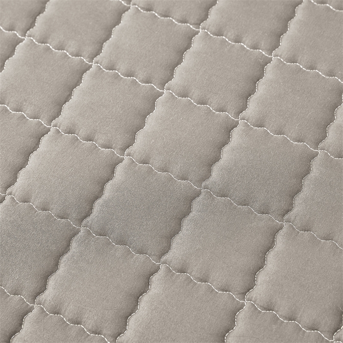 91家纺网 家纺一手货源 找家纺 欧邦 2025新款水洗原棉六面全包夹棉床笠 简雅灰