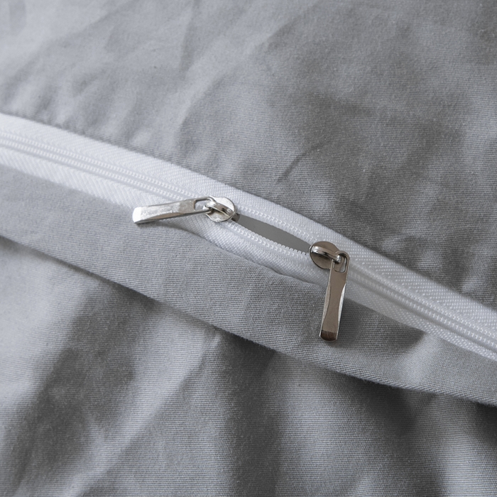 91家纺网 家纺一手货源 找家纺 2025新款亲肤全棉三层纱提花四件套 韵律-星灰