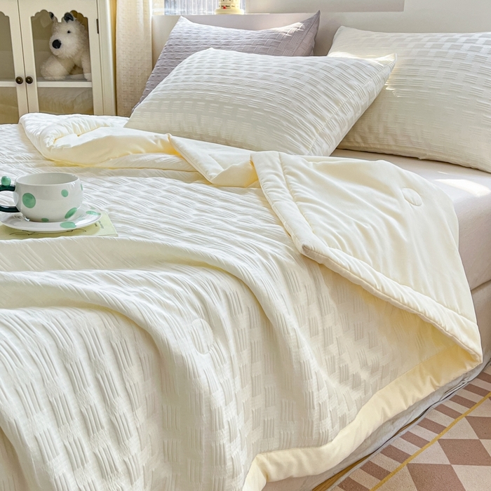 91家纺网 家纺一手货源 找家纺 欧邦 2025新款华夫格水洗棉夏被