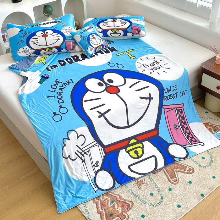 91家纺网 家纺一手货源 找家纺 ds生活馆 2025新款A类大版卡通凉感丝夏被 叮当猫