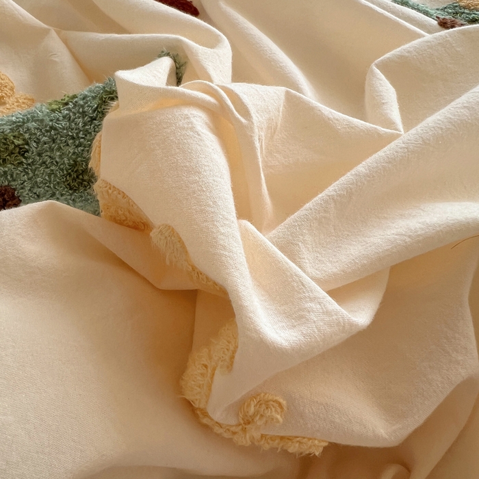 91家纺网 家纺一手货源 找家纺 慕尚家纺 2025新款春夏新款色织水洗棉毛巾绣四件套 圣诞树 绿