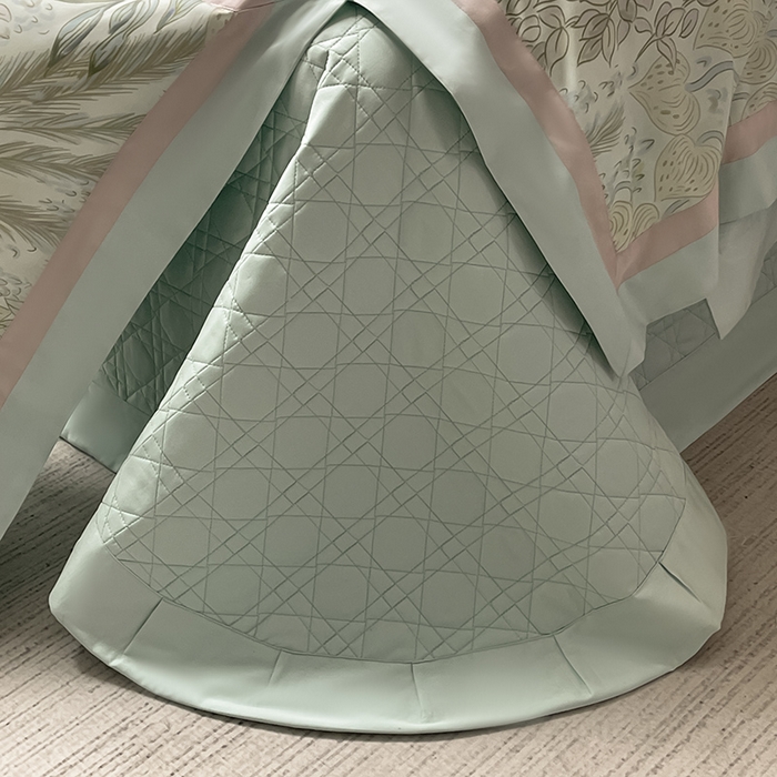 91家纺网 家纺一手货源 找家纺 2025夏季A类天丝棉夹棉床盖床笠四件套全棉纯棉纯色长绒棉真丝保护罩高级感床上用品 沐瑾