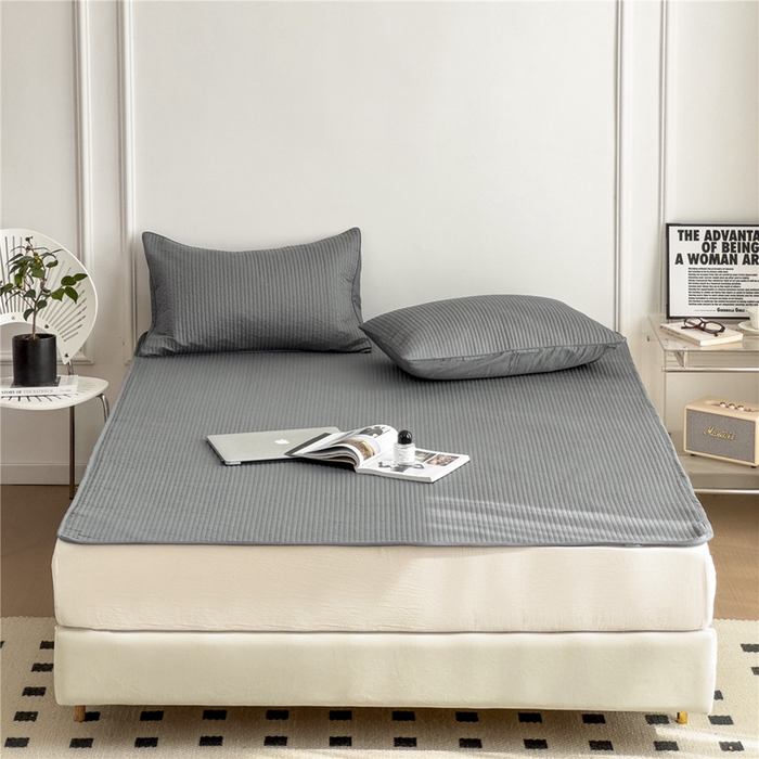 91家纺网 家纺一手货源 找家纺 法芙娜家纺 2025新款全棉40S水洗棉床垫 深灰