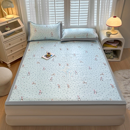 91家纺网 家纺一手货源 找家纺 （总）席佬大 2025新款高克重卡通数码印花冰藤席床席床笠款