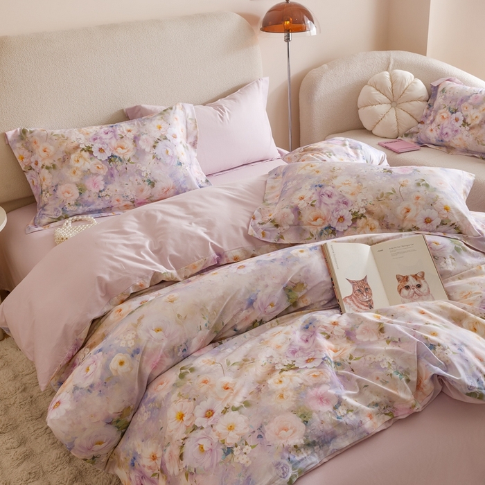 91家纺网 家纺一手货源 找家纺 2025新款【如梦令】红金裸盖棉四件套（标准号 全网控价） 意阑珊