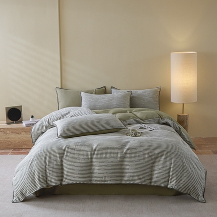 91家纺网 家纺一手货源 找家纺 （总）2025新款亲肤全棉三层纱提花四件套