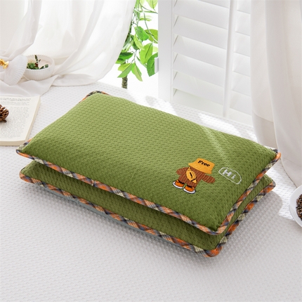 91家纺网 家纺一手货源 找家纺 （总）仁宇枕业 2025新款荞麦枕可拆洗婴幼儿童学生枕头全棉华夫格刺绣枕套+枕芯