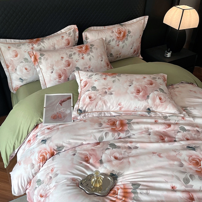 91家纺网 家纺一手货源 找家纺 金纱玉纺家纺 2025新款全棉13376数码印花四件套（礼盒包装）331A2