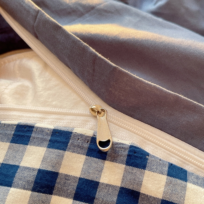 91家纺网 家纺一手货源 找家纺 慕尚家纺 2025新款春夏新款色织水洗棉毛巾绣四件套 朱迪