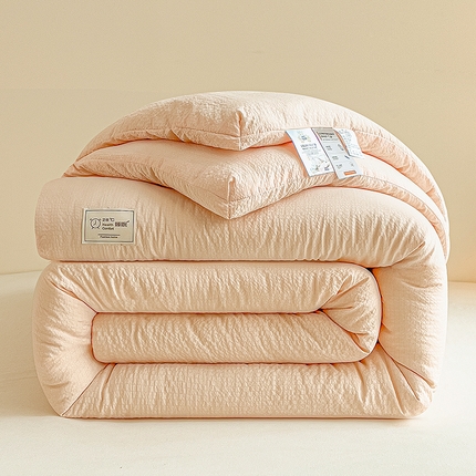 好尚居 2025新款纯色享亲肤皱皱纱大豆纤维被被子被芯 玉色