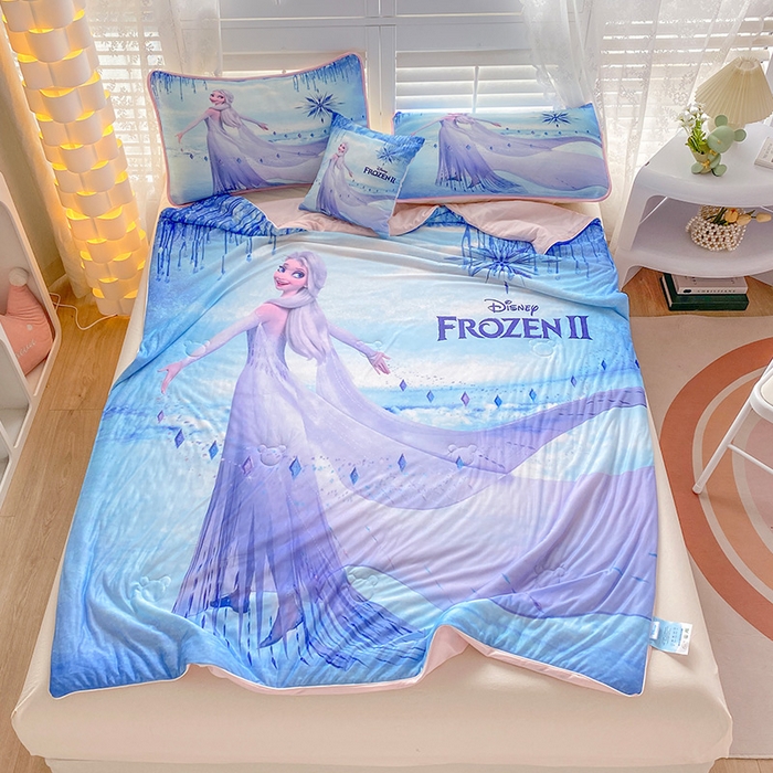 91家纺网 家纺一手货源 找家纺 ds生活馆 2026新款A类大版卡通凉感丝夏被 艾莎女王